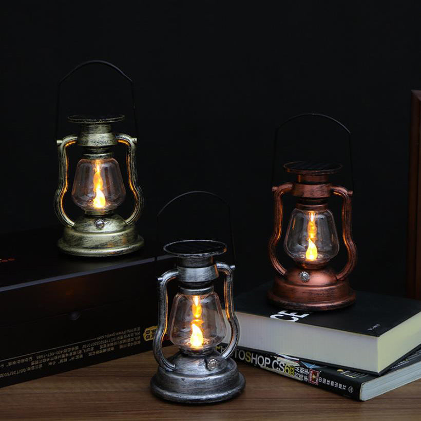 Solar Retro Kerosene Lampe Pferdelampe LED Außen Garten Patio Dekoration Tragbare Flamme Kerzenlicht | Karnz