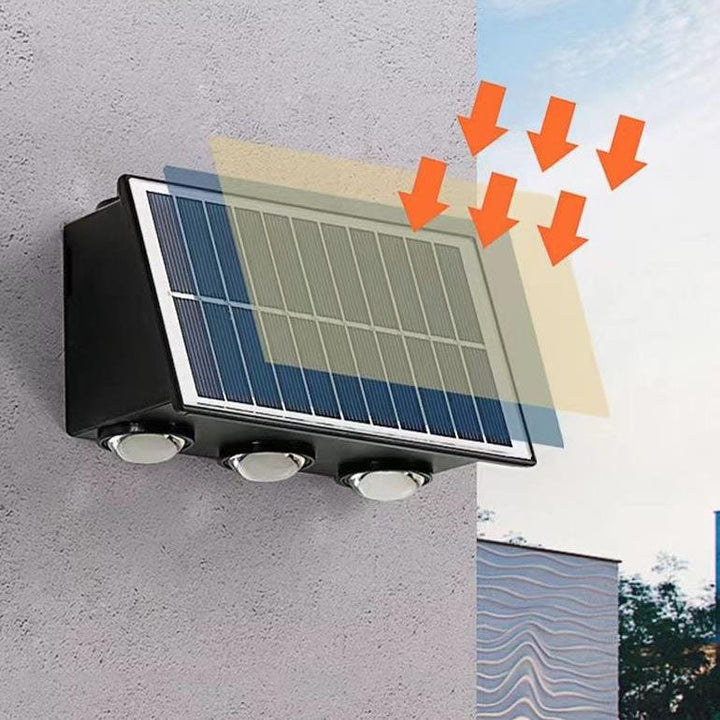 Zeitgenössische industrielle Solar wasserdichte ABS Säulen LED Wandlampe für den Außenbereich | Karnz