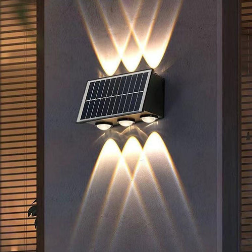 Zeitgenössische industrielle Solar wasserdichte ABS Säulen LED Wandlampe für den Außenbereich | Karnz
