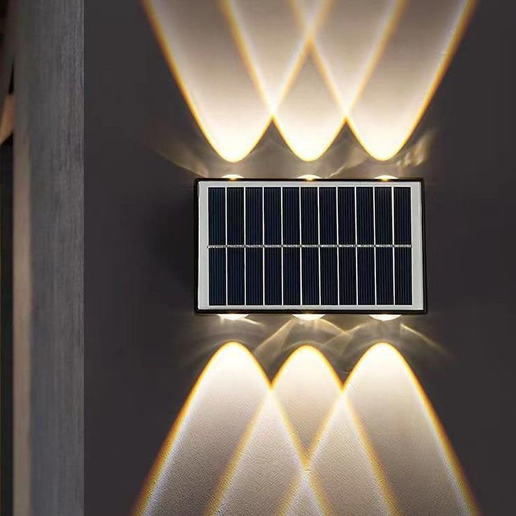 Zeitgenössische industrielle Solar wasserdichte ABS Säulen LED Wandlampe für den Außenbereich | Karnz