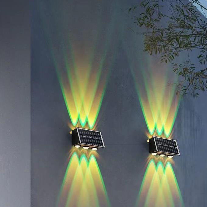 Zeitgenössische industrielle Solar wasserdichte ABS Säulen LED Wandlampe für den Außenbereich | Karnz