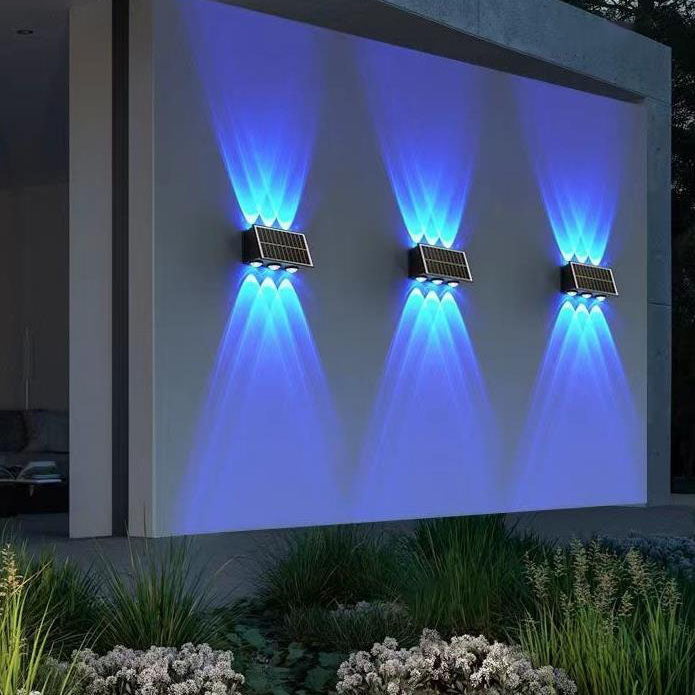 Zeitgenössische industrielle Solar wasserdichte ABS Säulen LED Wandlampe für den Außenbereich | Karnz