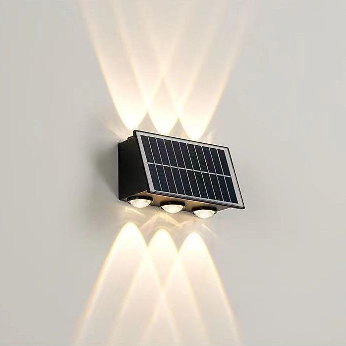 Zeitgenössische industrielle Solar wasserdichte ABS Säulen LED Wandlampe für den Außenbereich | Karnz