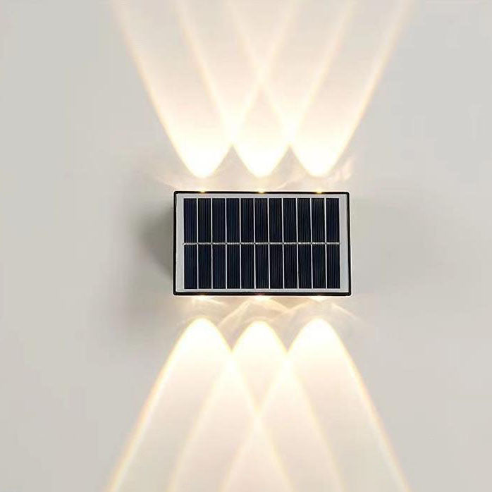 Zeitgenössische industrielle Solar wasserdichte ABS Säulen LED Wandlampe für den Außenbereich | Karnz