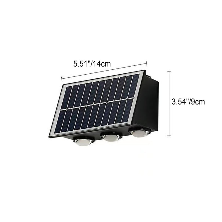 Zeitgenössische industrielle Solar wasserdichte ABS Säulen LED Wandlampe für den Außenbereich | Karnz