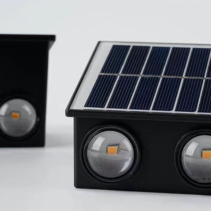 Zeitgenössische industrielle Solar wasserdichte ABS Säulen LED Wandlampe für den Außenbereich | Karnz