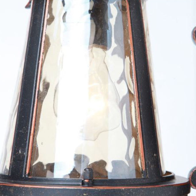 Traditionelle europäische wasserdichte Aluminium-Glas-Zylinder 1-Licht Wandleuchte für den Außenbereich | Karnz
