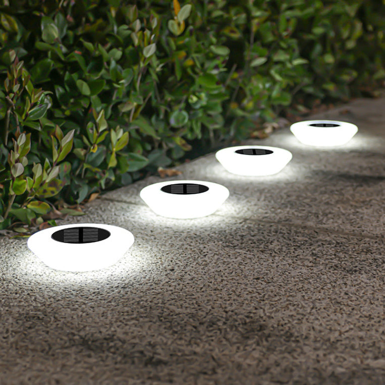 Solarbetriebene, wasserdichte, runde LED-Gartenleuchte aus PP/PS für den Außenbereich