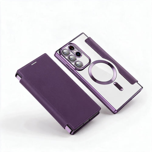 Sandsberg | Magnetische Samsung Flip-Hülle | Lederoptik mit Kartenfach