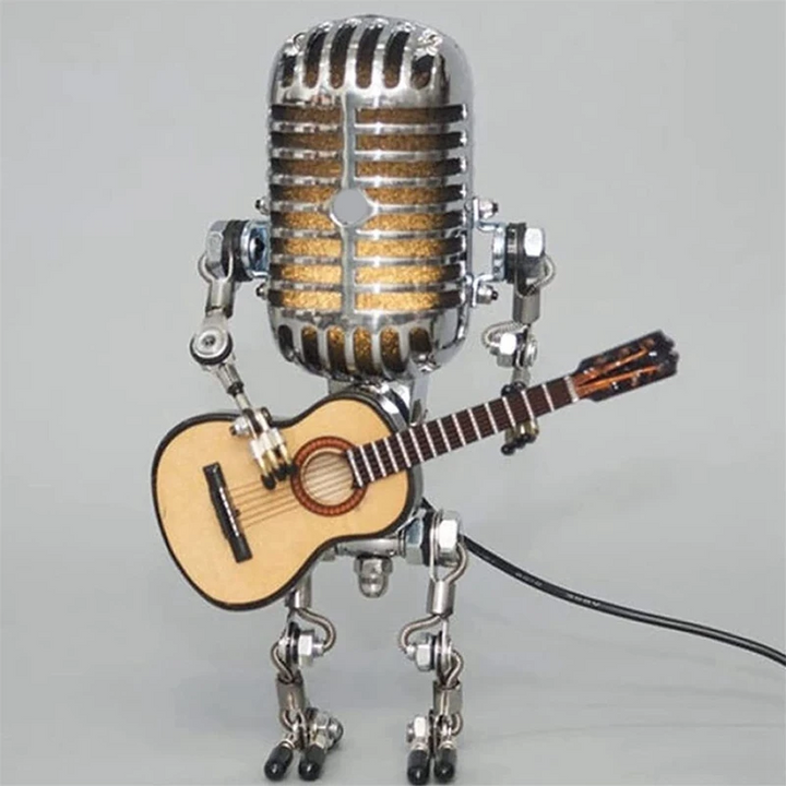 Retro-Mikrofon-Roboter-Metall-Schreibtischlampe | Karnz