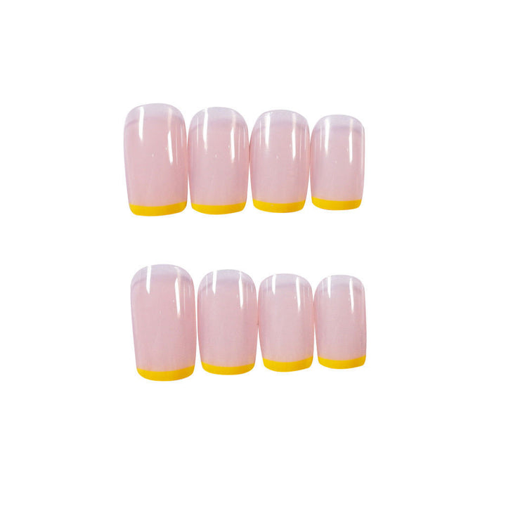 Glänzendes French Tip Press-On Nagelset