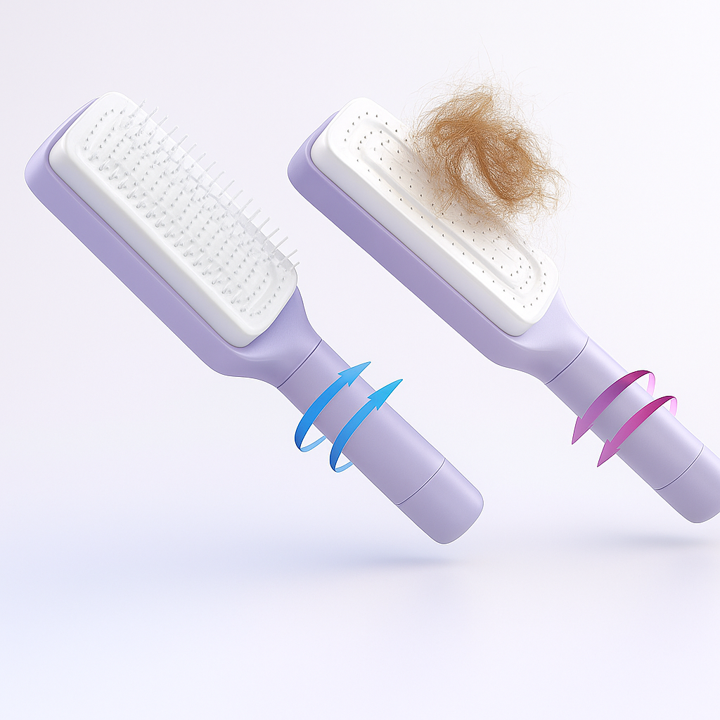 Reinigungshaarbürste – Sanftes Entwirren – Zusammenziehbares Borsten-Design – Für Alle Haartypen & Beschäftigte Morgen Kalten
