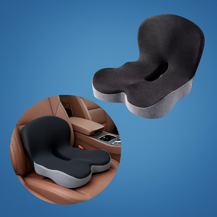 Lenden- & Steißbeinschmerzlinderung – Memory Foam Rutschfeste Unterstützung – Büro Auto Zuhause Nutzung Karnz