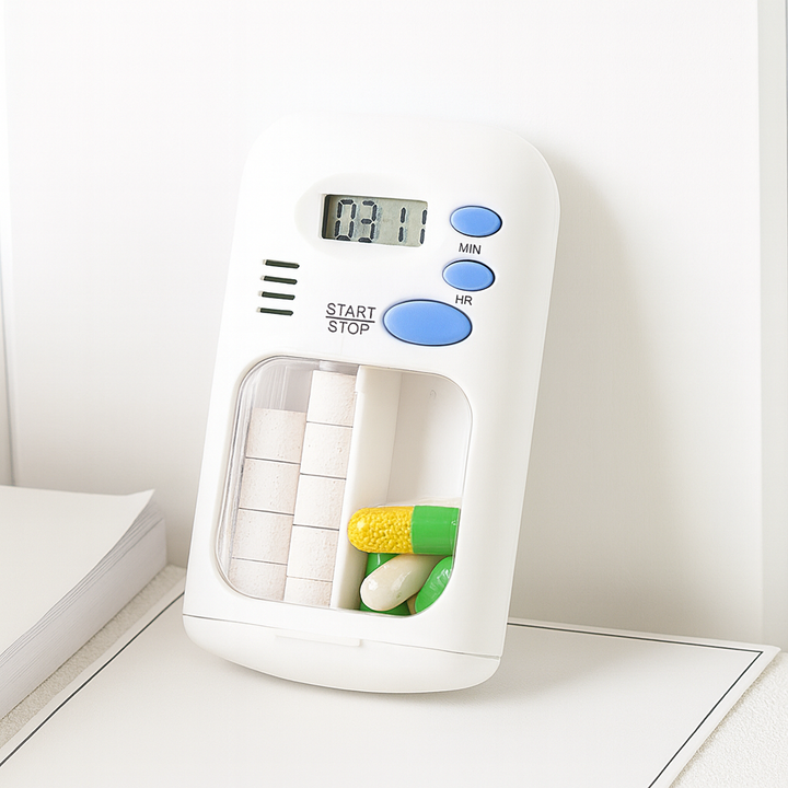 Medikamentenerinnerung mit Timer – Tragbar & Einfach zu bedienen – Tägliche Gesundheitsunterstützung Karnz