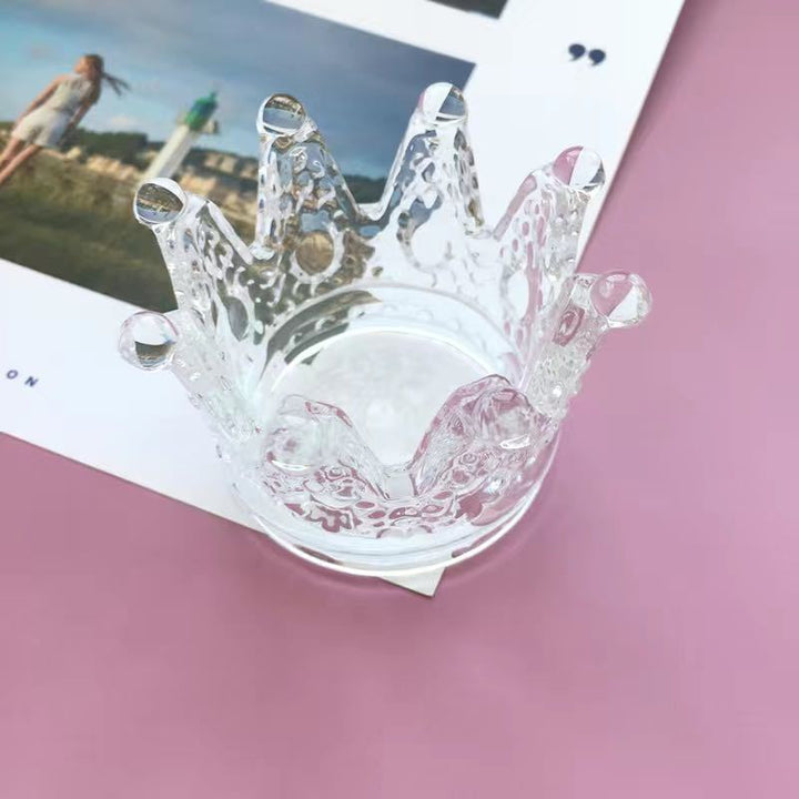 Krone-förmiger texturierter Glas Teelichthalter Karnz