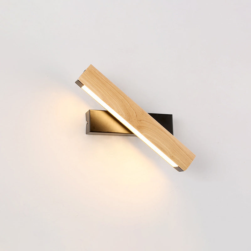 LinearLight - Moderne drehbare LED-Wandlampe aus Holz für Schlafzimmer und Leseecken | Minimalistisches Design | Karnz