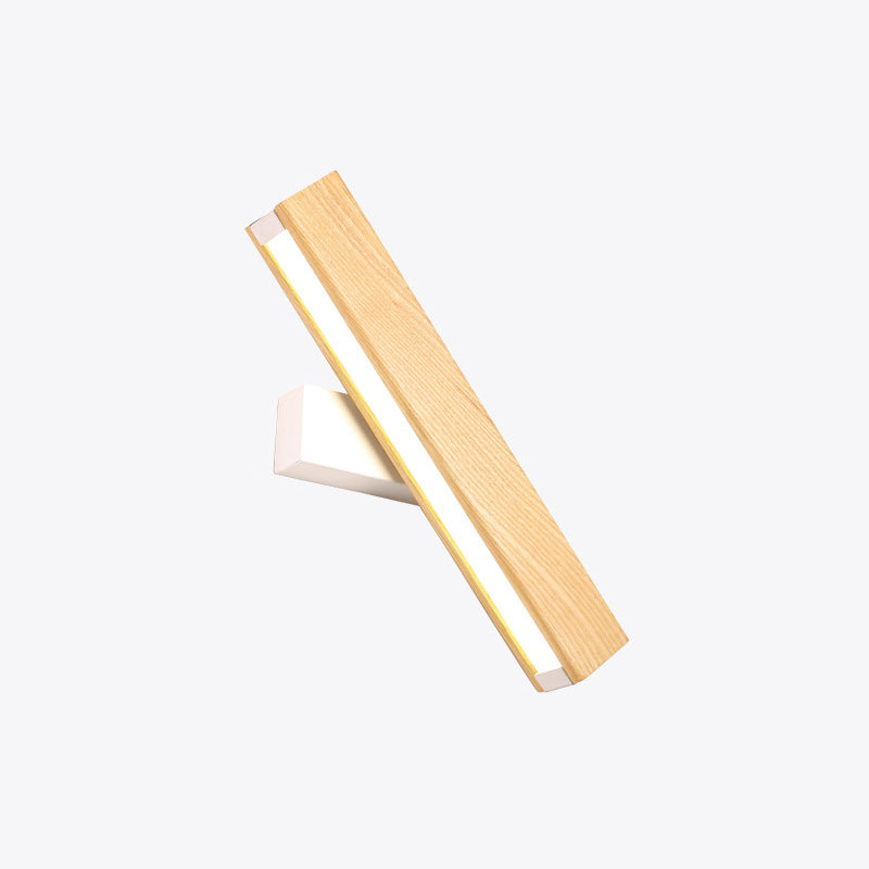 LinearLight - Moderne drehbare LED-Wandlampe aus Holz für Schlafzimmer und Leseecken | Minimalistisches Design | Karnz