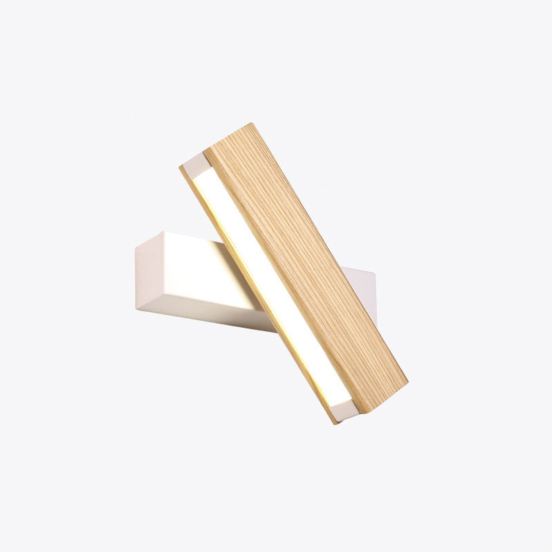 LinearLight - Moderne drehbare LED-Wandlampe aus Holz für Schlafzimmer und Leseecken | Minimalistisches Design | Karnz