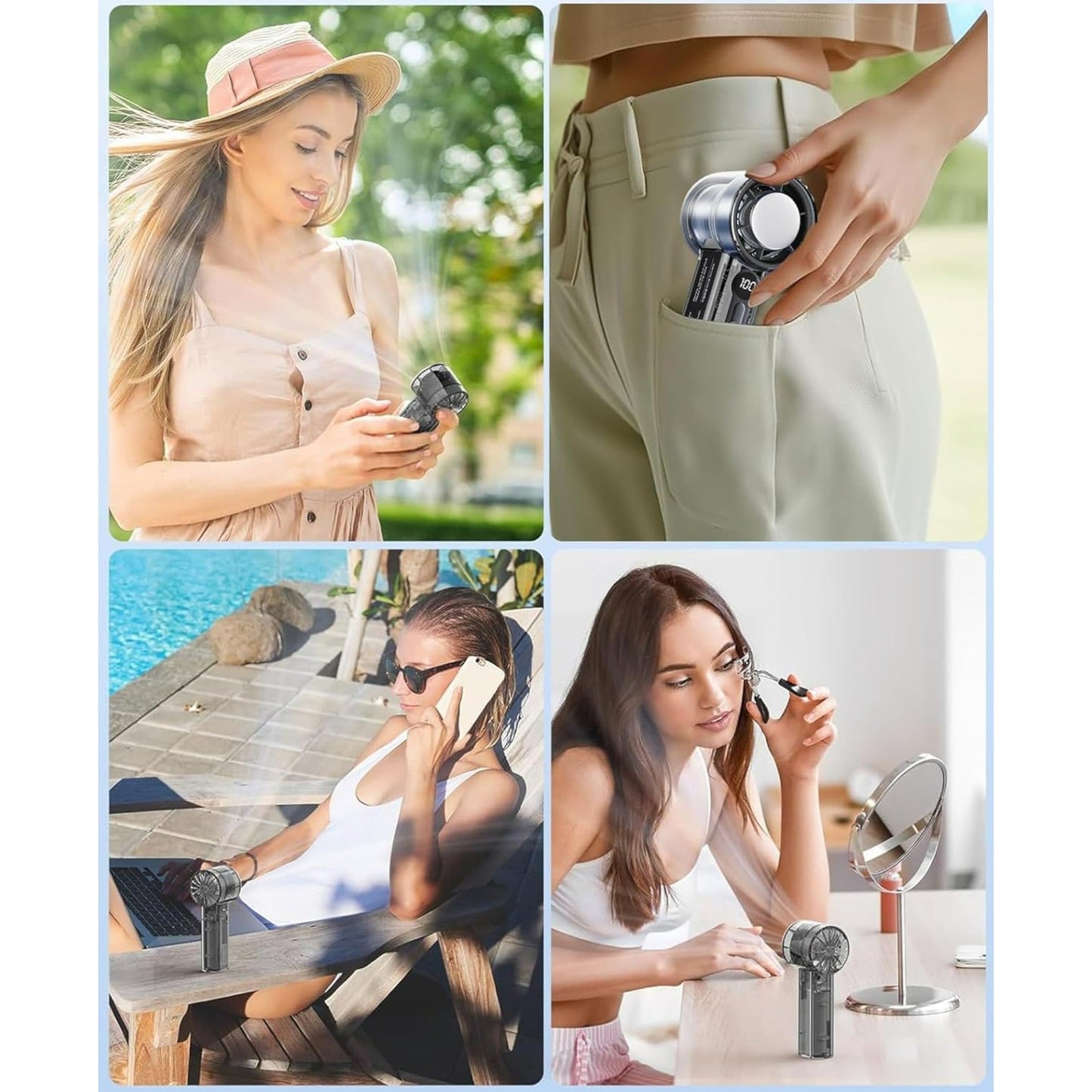 Wiederaufladbarer Handventilator mit LED-Digitalanzeige – 3000mAh | Karnz