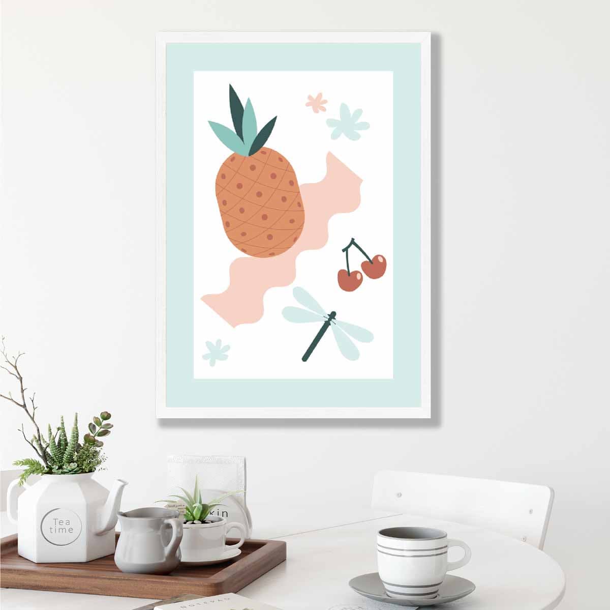 Boho-Küchenposter in Pastellrosa und Blau Nr. 2