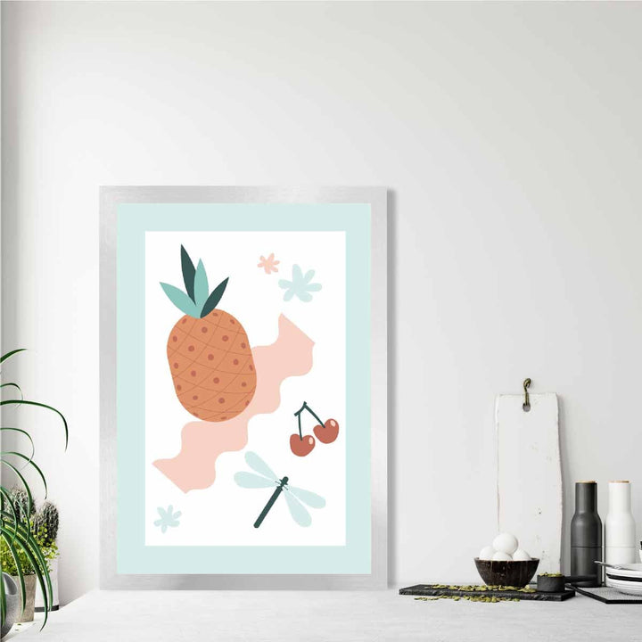 Boho-Küchenposter in Pastellrosa und Blau Nr. 2