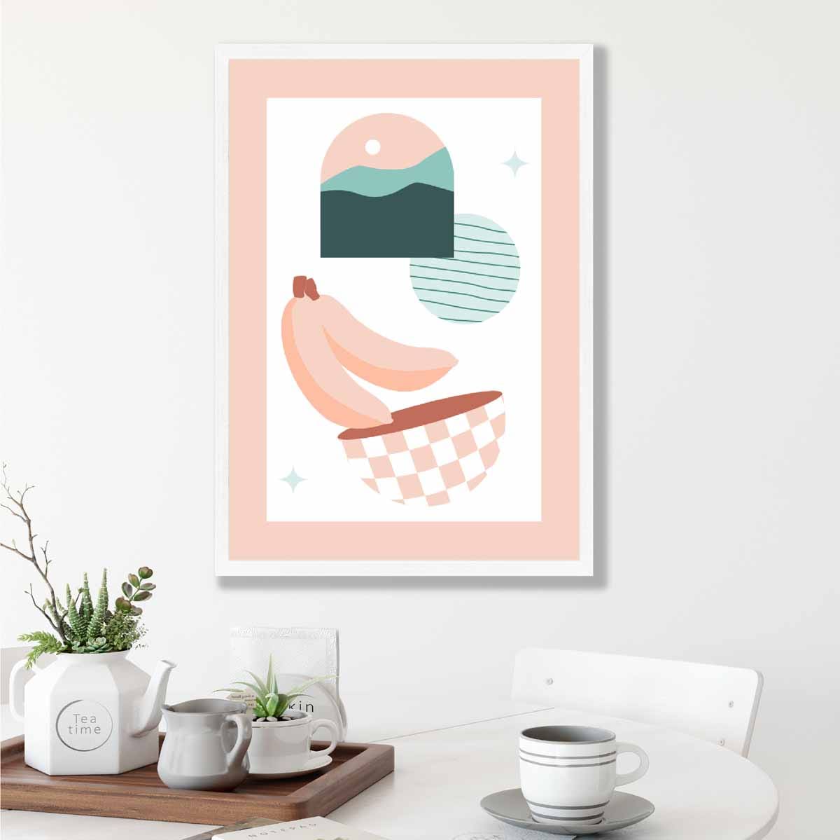 Boho-Küchenposter in Pastellrosa und Blau Nr. 3
