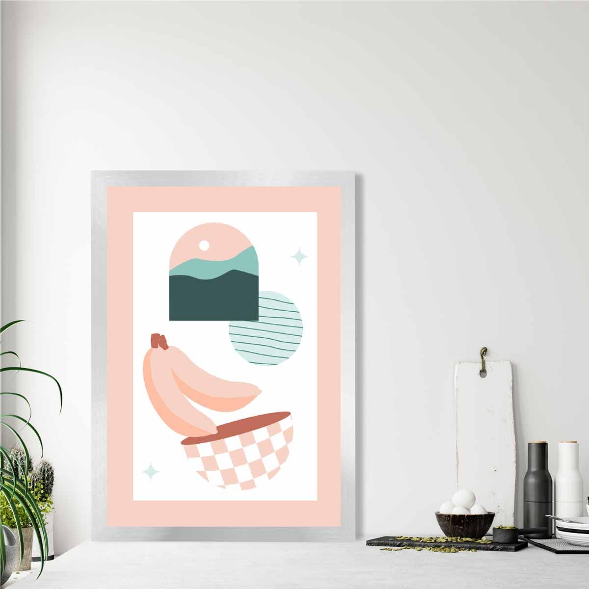Boho-Küchenposter in Pastellrosa und Blau Nr. 3