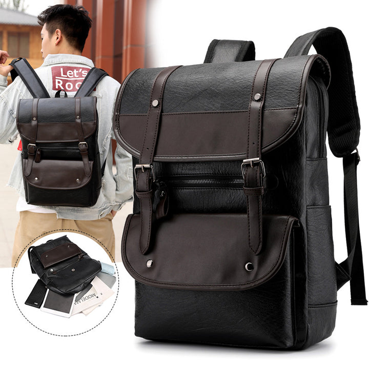 Vintage Stil Leder Rucksack Karnz