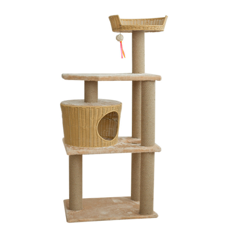 Katzenmöbel-Stamm mit natürlichen Rattan-Elementen Karnz