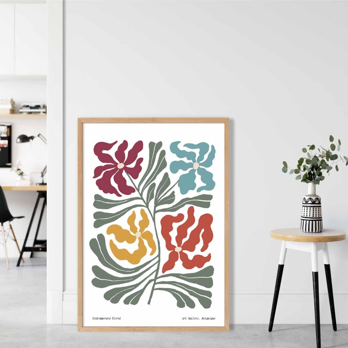 Zeitgenössisches Boho-Blumenposter Nr. 1 Botanisch
