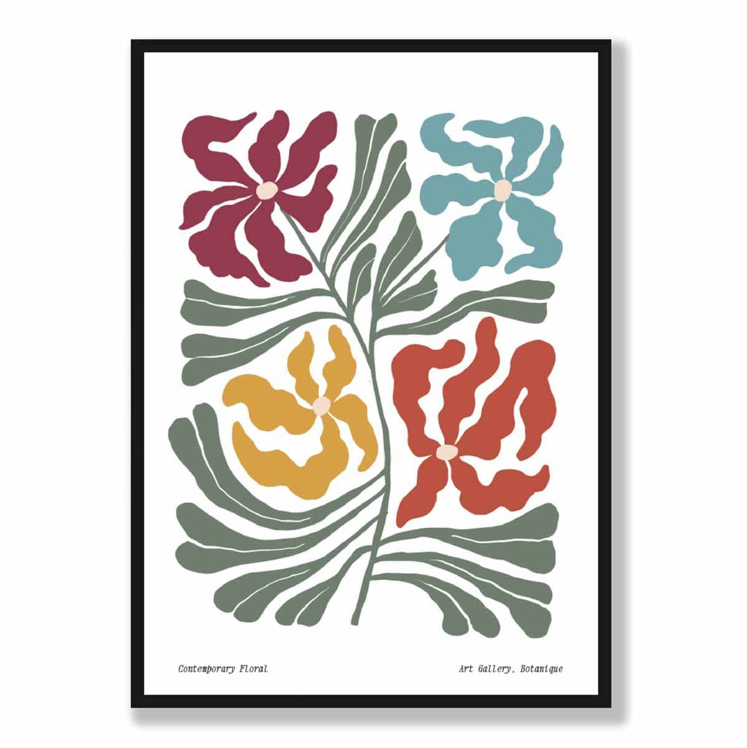 Zeitgenössisches Boho-Blumenposter Nr. 1 Botanisch