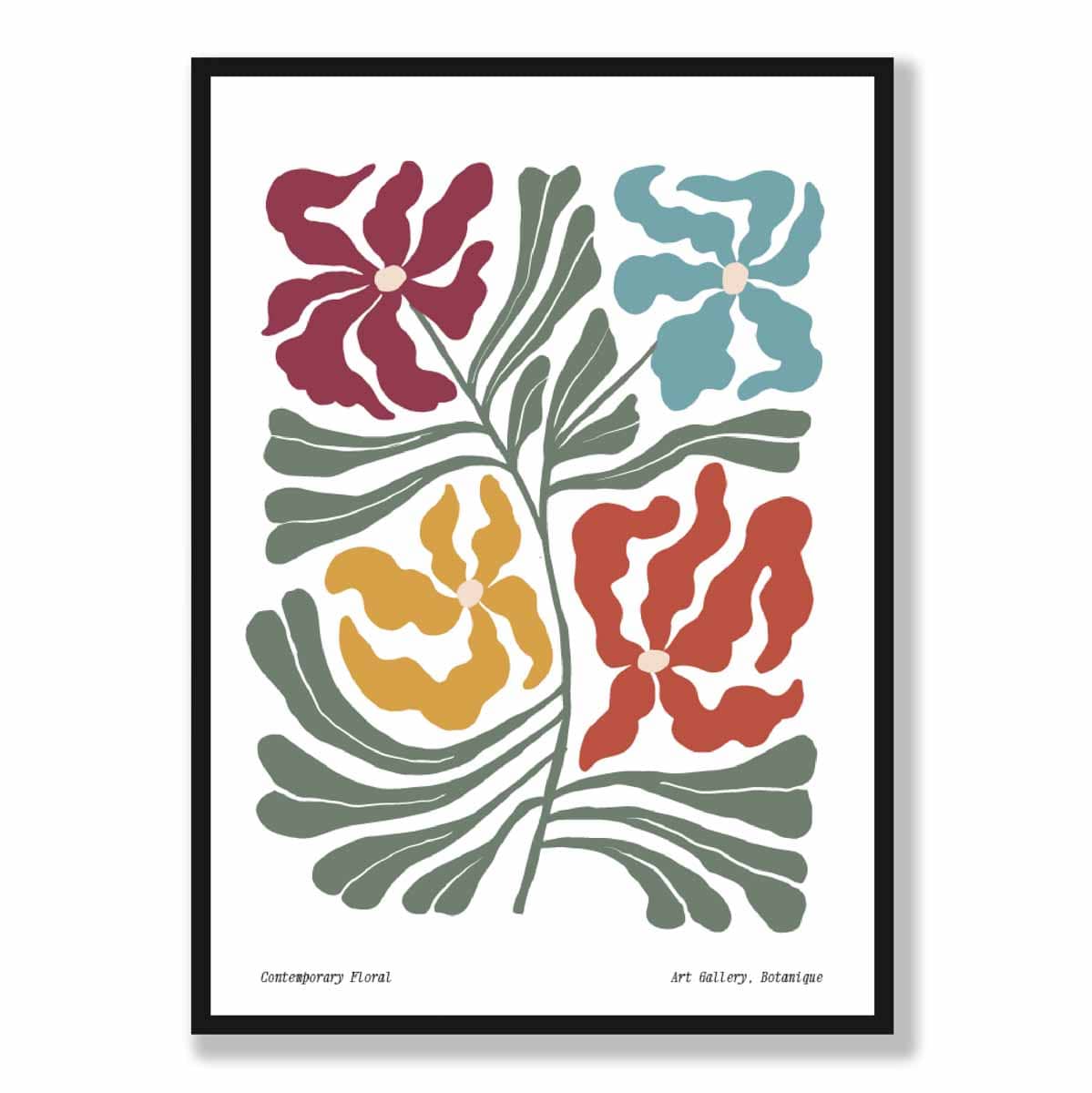 Zeitgenössisches Boho-Blumenposter Nr. 1 Botanisch