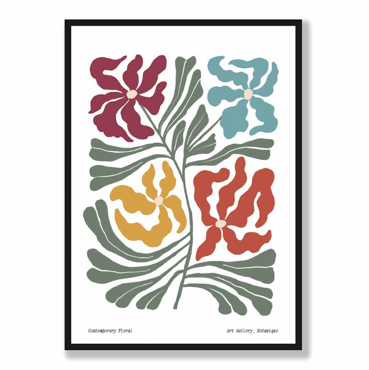 Zeitgenössisches Boho-Blumenposter Nr. 1 Botanisch