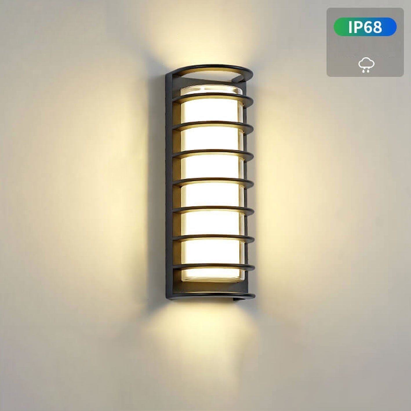 Moderne, wasserdichte LED-Gartenwandleuchte für Säulenmontage