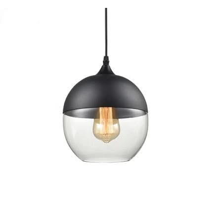 Handgeblasene Pendelleuchte aus Glas und Holz, verstellbar