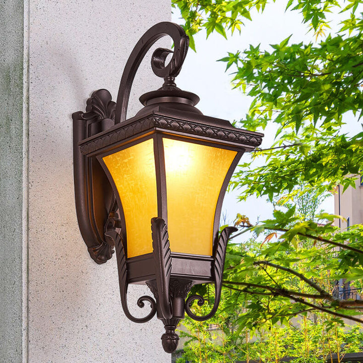 Europäischer Stil Retro Aluminium Wasserdicht Außen 1-Licht Wandlampe | Karnz