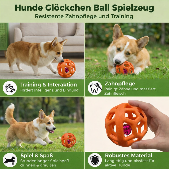 Kauball aus Naturgummi mit Glocke Karnz