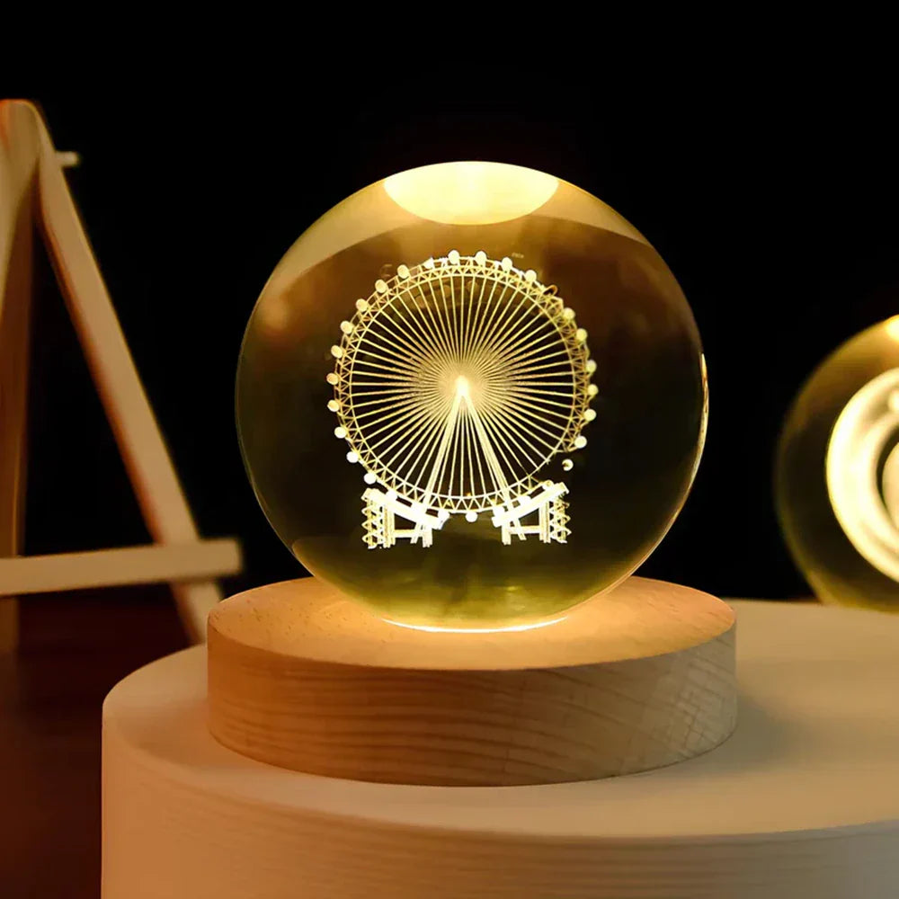 Karnz | LED-Nachtlicht mit 3D-Kristallkugel