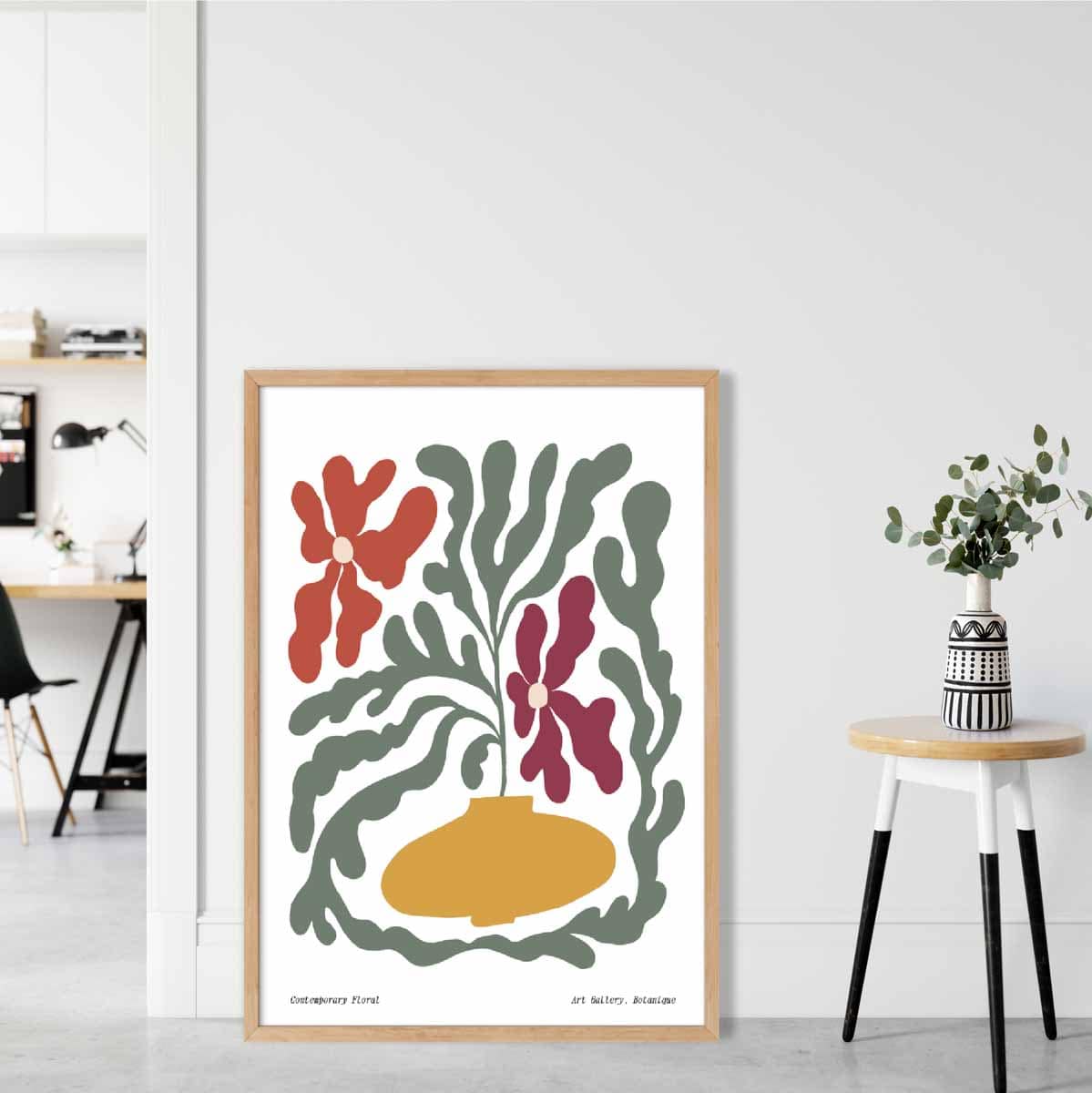 Zeitgenössisches Boho-Blumenposter Nr. 2 Botanisch