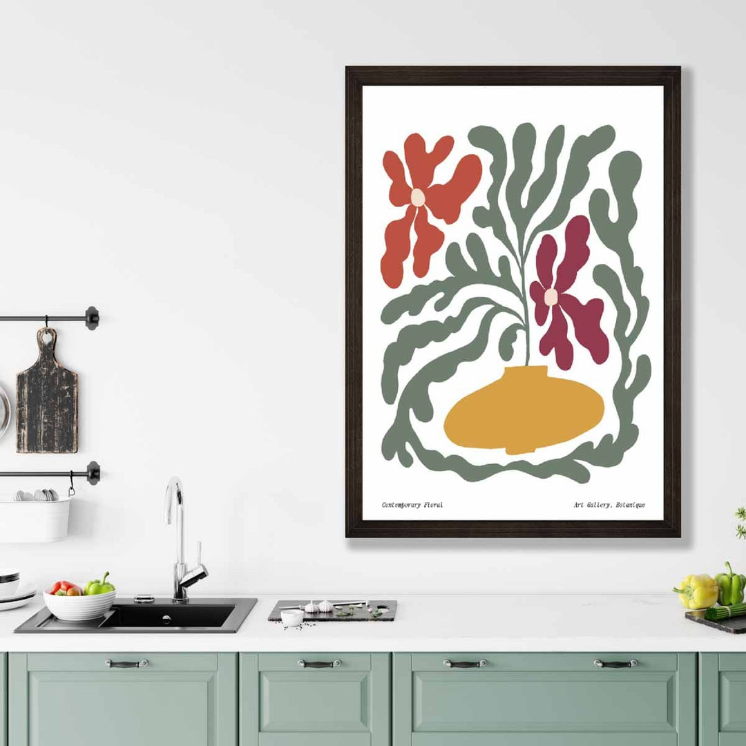 Zeitgenössisches Boho-Blumenposter Nr. 2 Botanisch