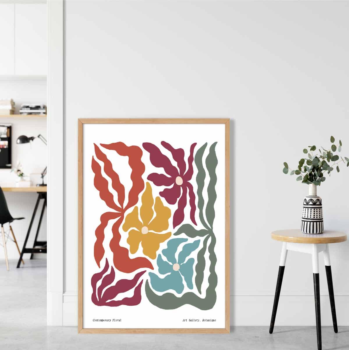 Zeitgenössisches Boho-Blumenposter Nr. 3 Botanik