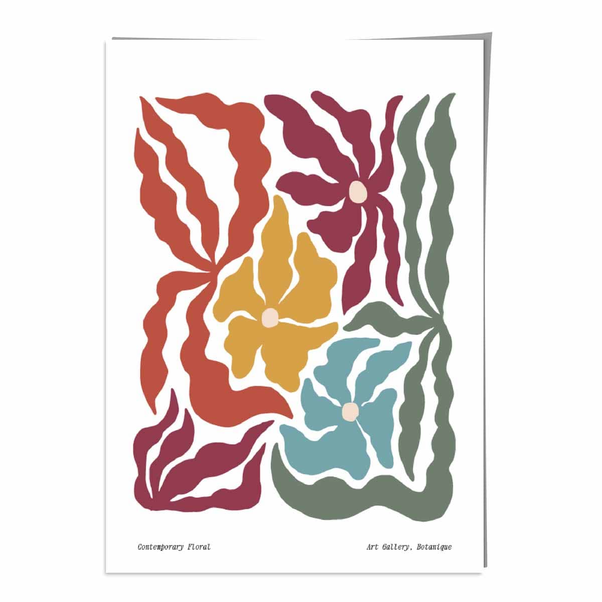 Zeitgenössisches Boho-Blumenposter Nr. 3 Botanik