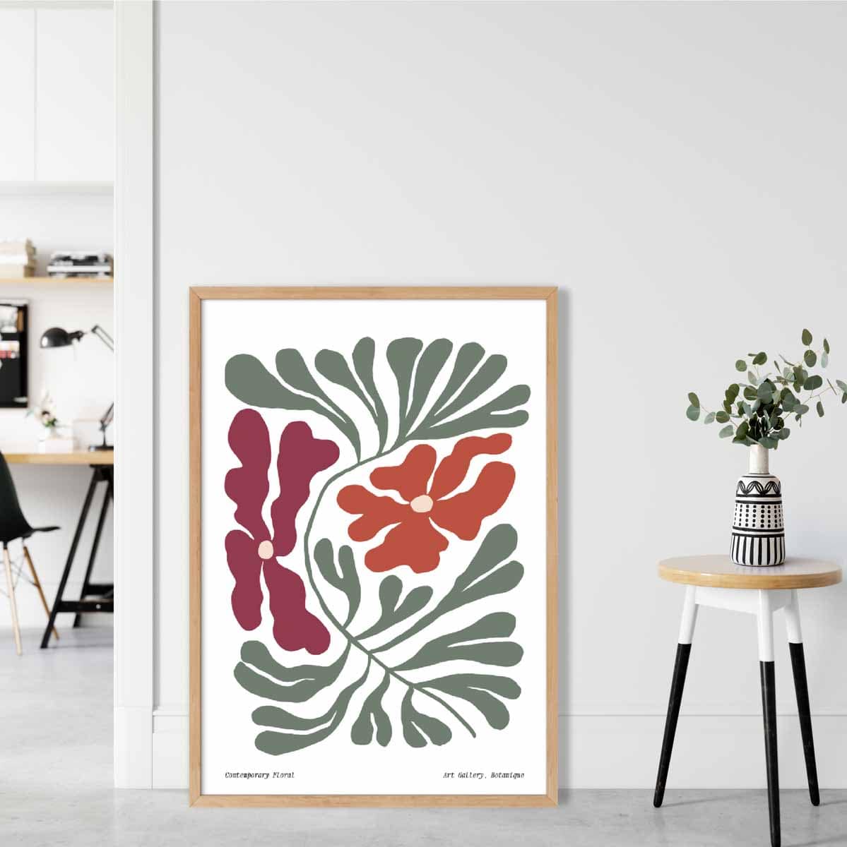 Zeitgenössisches Boho-Blumenposter Nr. 4 Botanisch