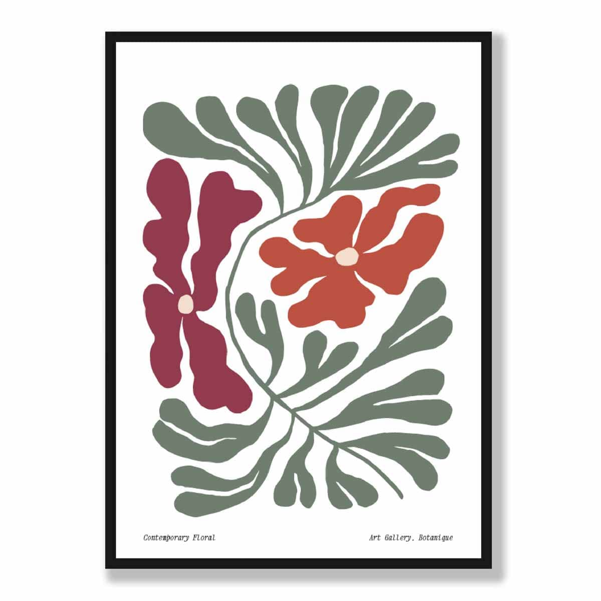 Zeitgenössisches Boho-Blumenposter Nr. 4 Botanisch