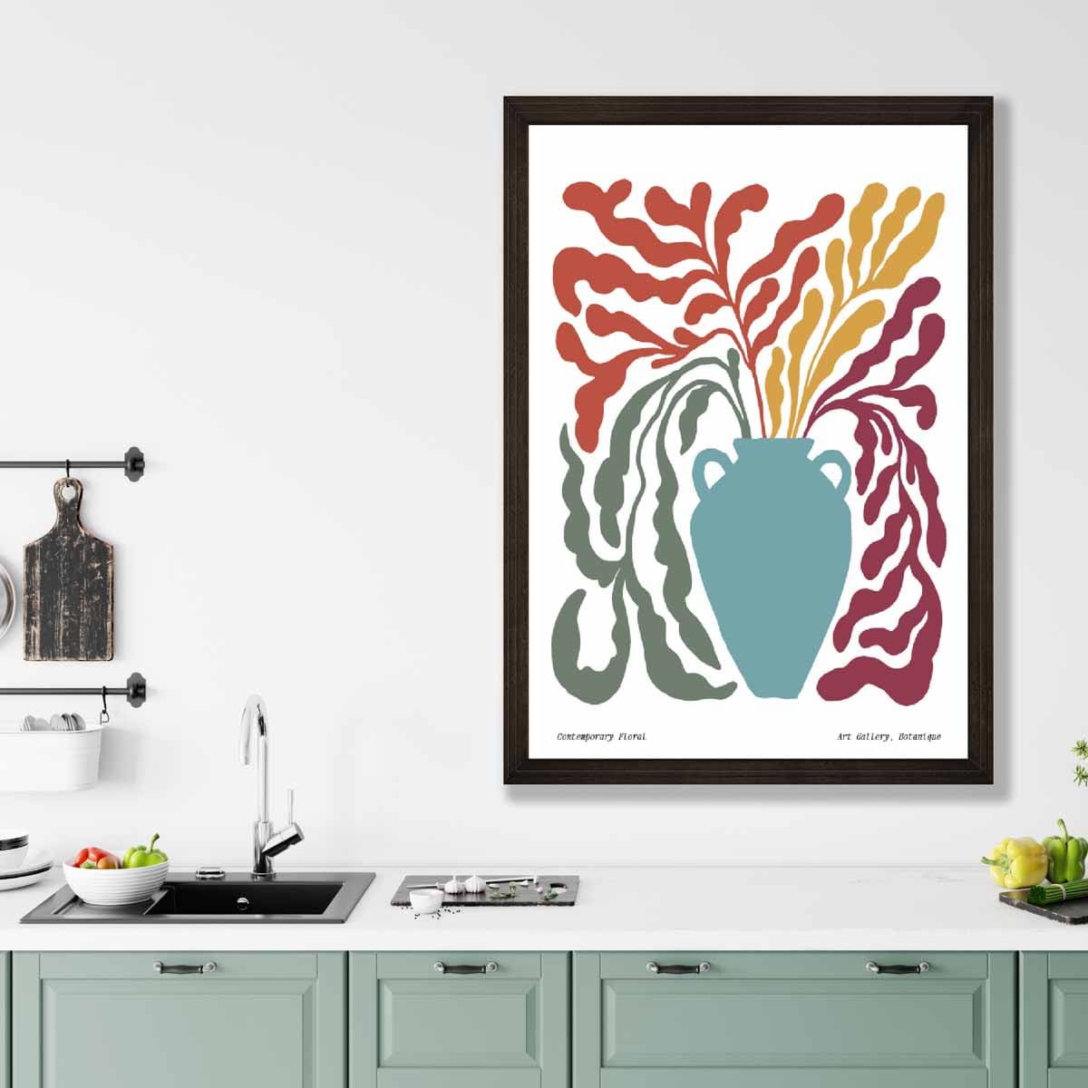 Zeitgenössisches Boho-Blumenposter Nr. 5 Botanik