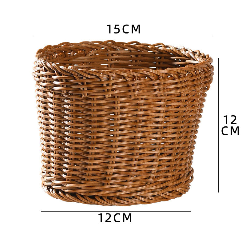 Unisex Runde Aufbewahrungsschale aus geflochtenem Material Karnz