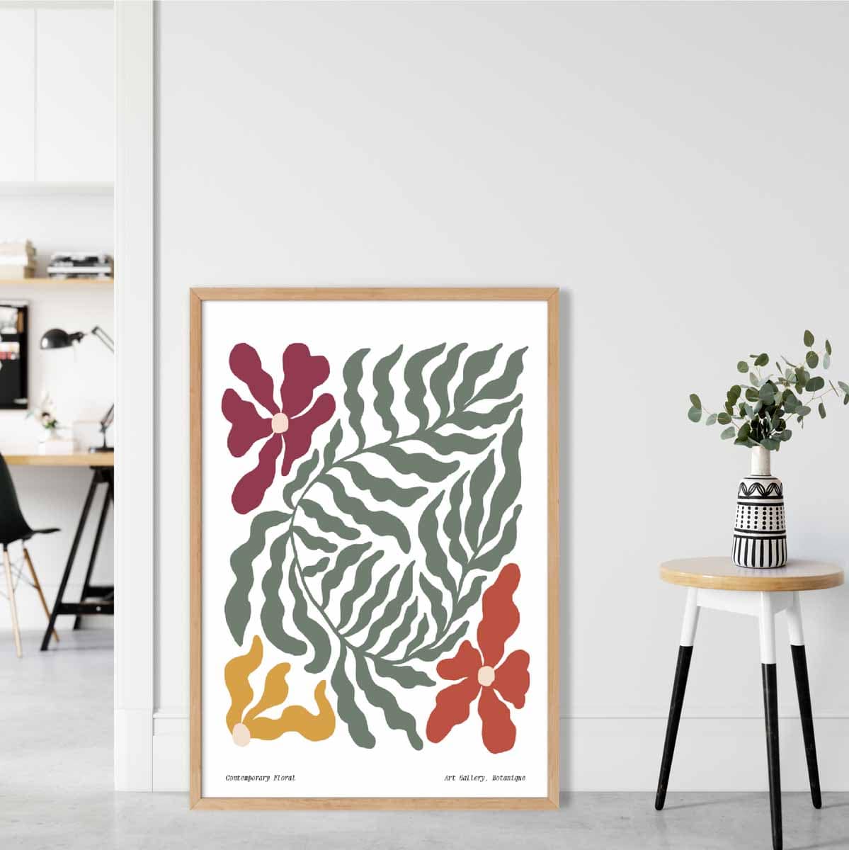 Zeitgenössisches Boho-Blumenposter Nr. 6 Botanisch
