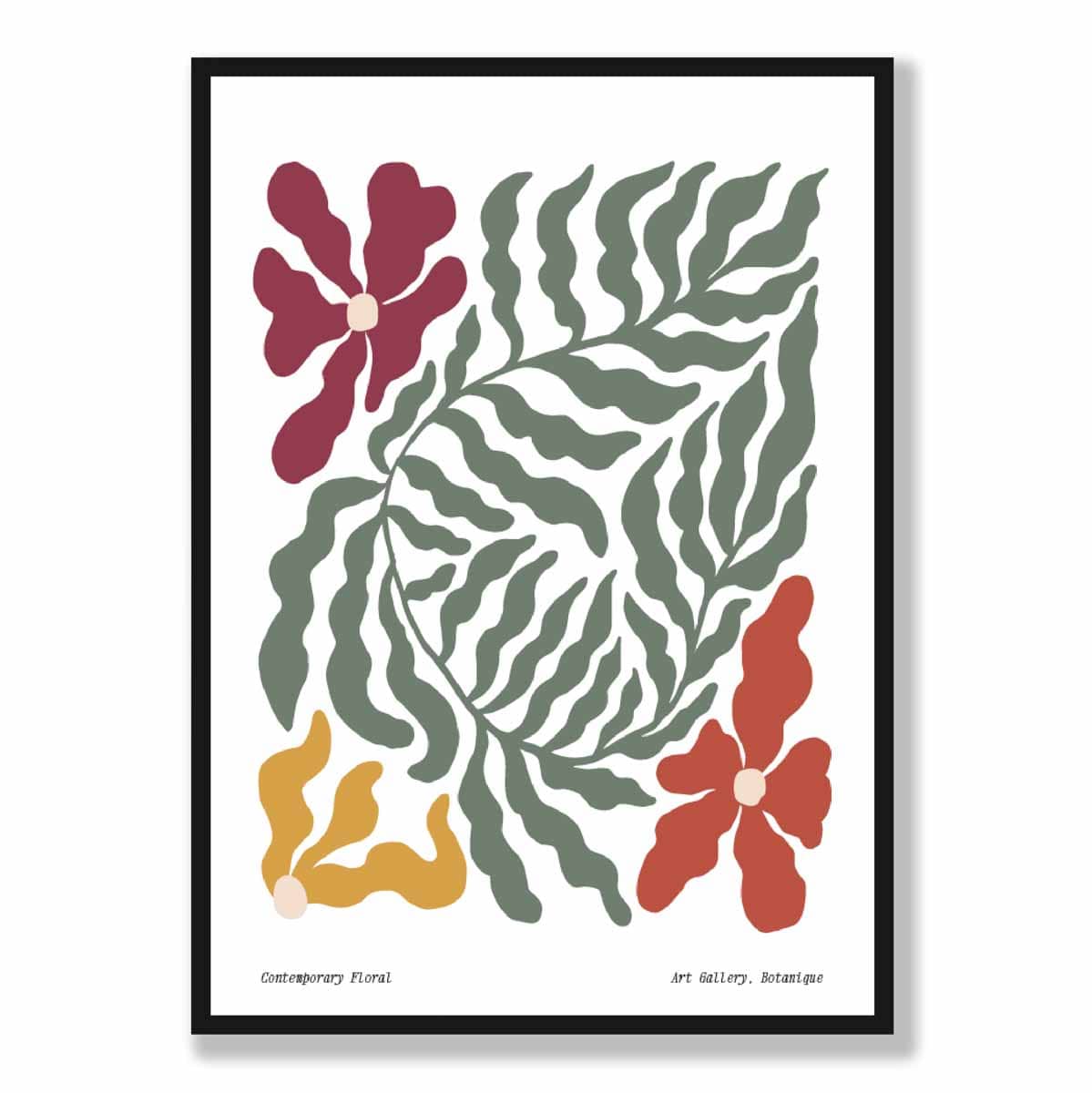 Zeitgenössisches Boho-Blumenposter Nr. 6 Botanisch