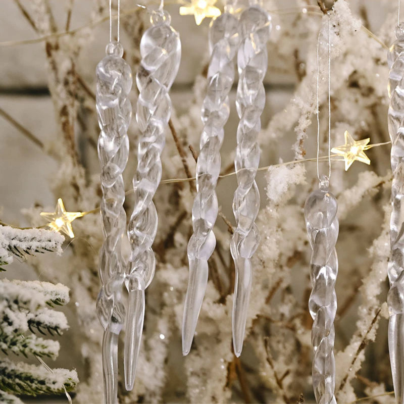 12 Stück Weihnachtsbaumdekoration Künstliche Eiszapfen | Karnz