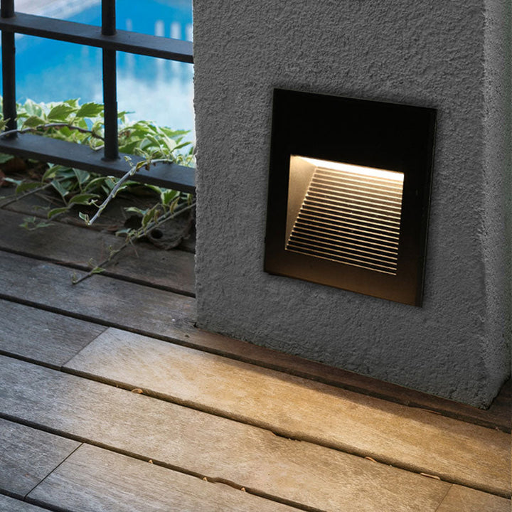 Aluminium viereckige eingelassene Wandlampe minimalistisch schwarze LED Fußlicht für Treppen | Karnz